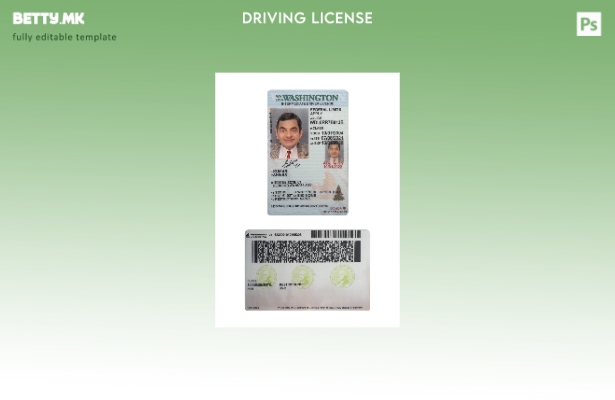 модерен стил САД Вашингтон под шаблон за средна возачка дозвола